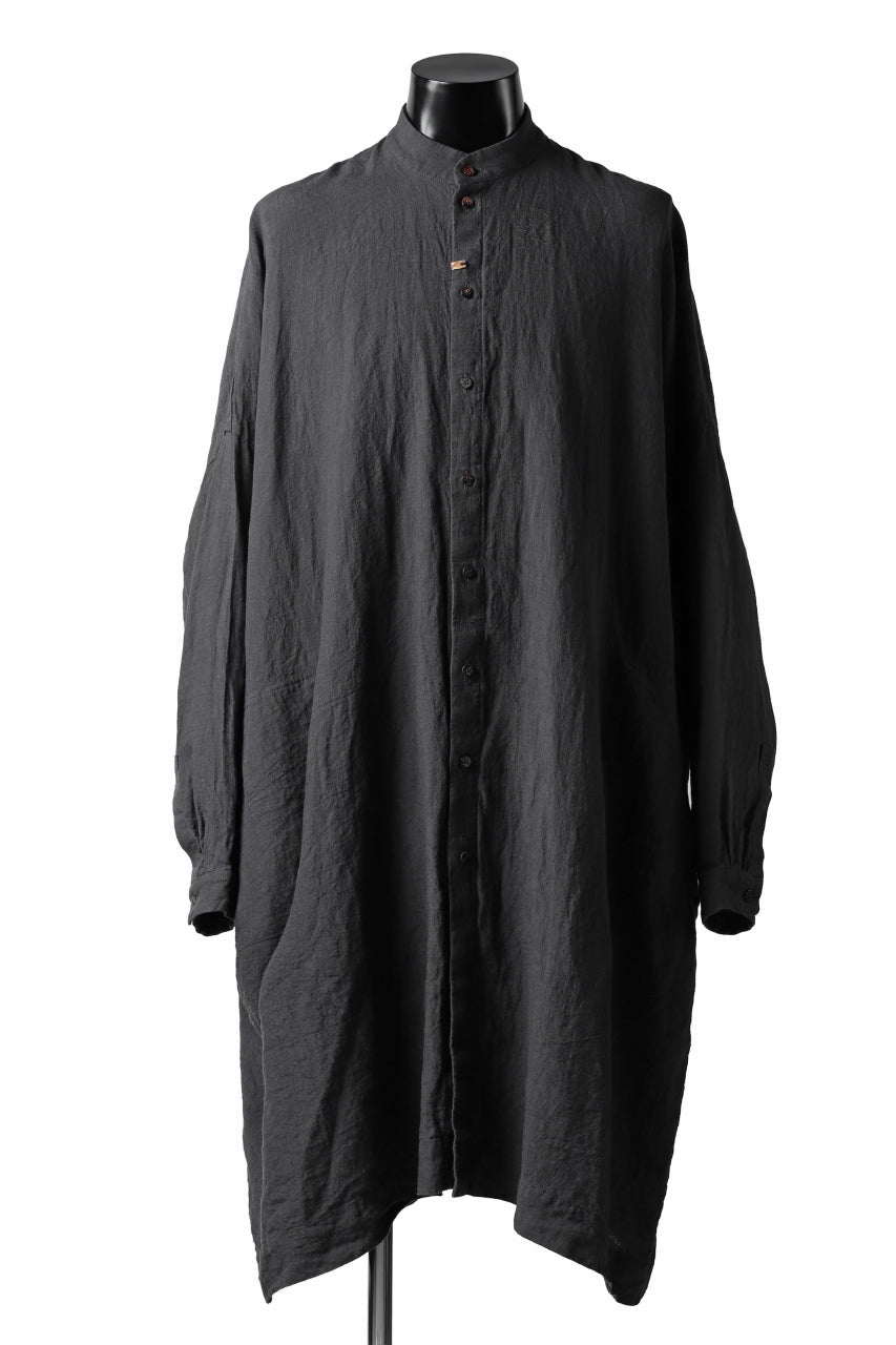 Load image into Gallery viewer, _vital exclusive stand collar relax long shirt (DARK GREY)