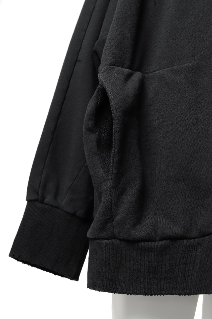 A.F ARTEFACT "FRAYED" DAMAGE LOOSEY SWEATER TOPS *EMBROIDERED(BLACK)