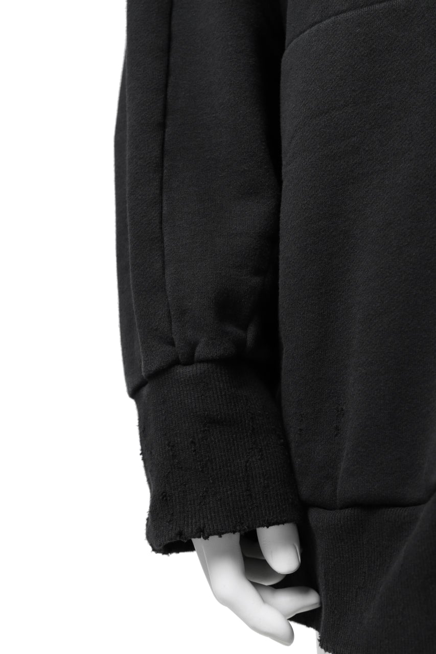 A.F ARTEFACT "FRAYED" DAMAGE LOOSEY SWEATER TOPS *EMBROIDERED(BLACK)