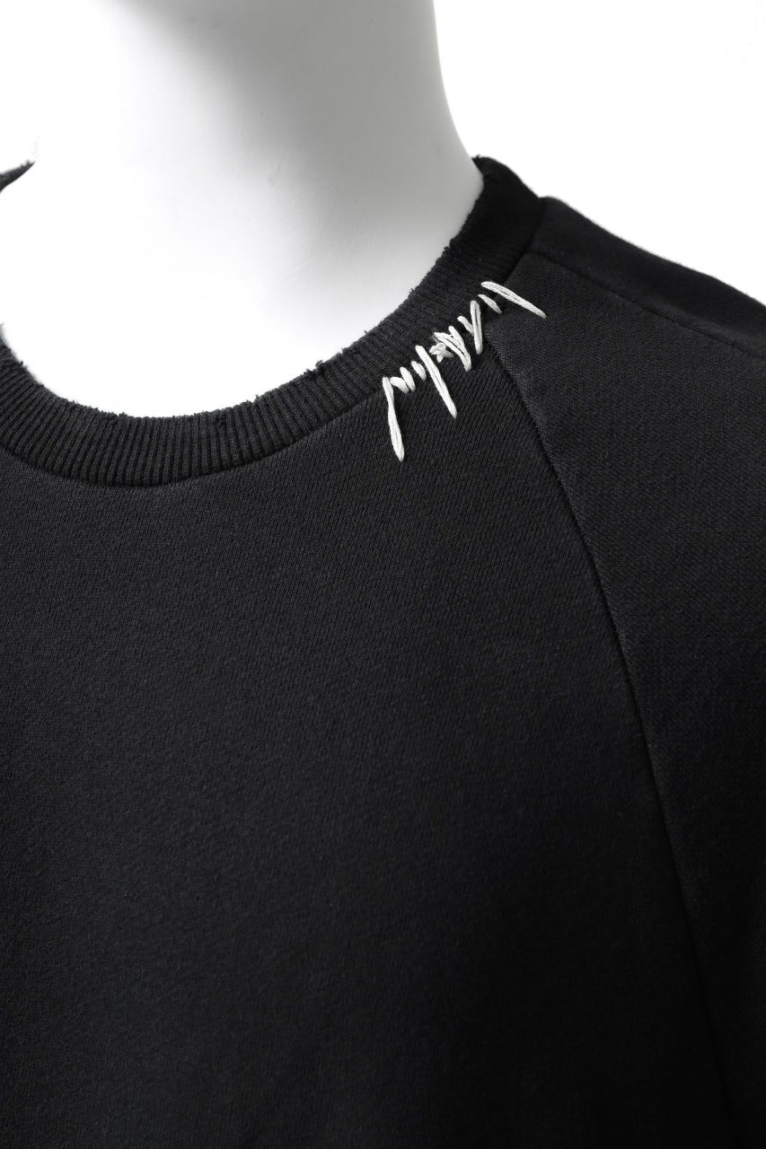 A.F ARTEFACT "FRAYED" DAMAGE LOOSEY SWEATER TOPS *EMBROIDERED(BLACK)