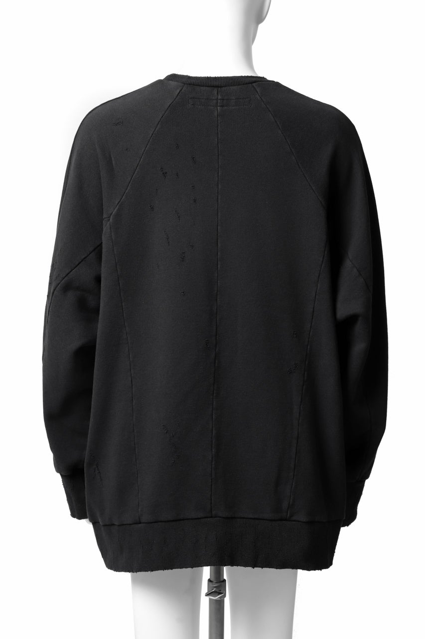 A.F ARTEFACT "FRAYED" DAMAGE LOOSEY SWEATER TOPS *EMBROIDERED(BLACK)