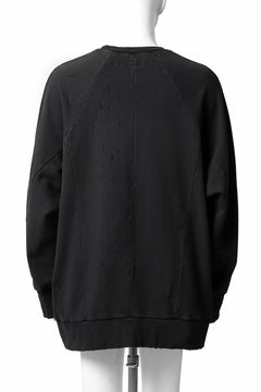 画像をギャラリービューアに読み込む, A.F ARTEFACT &quot;FRAYED&quot; DAMAGE LOOSEY SWEATER TOPS *EMBROIDERED(BLACK)