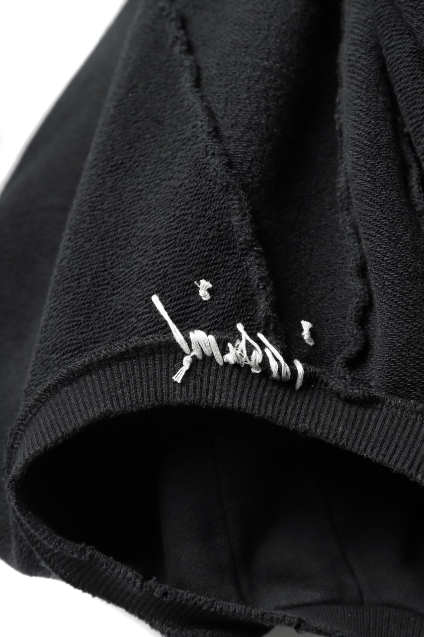 A.F ARTEFACT "FRAYED" DAMAGE LOOSEY SWEATER TOPS *EMBROIDERED(BLACK)