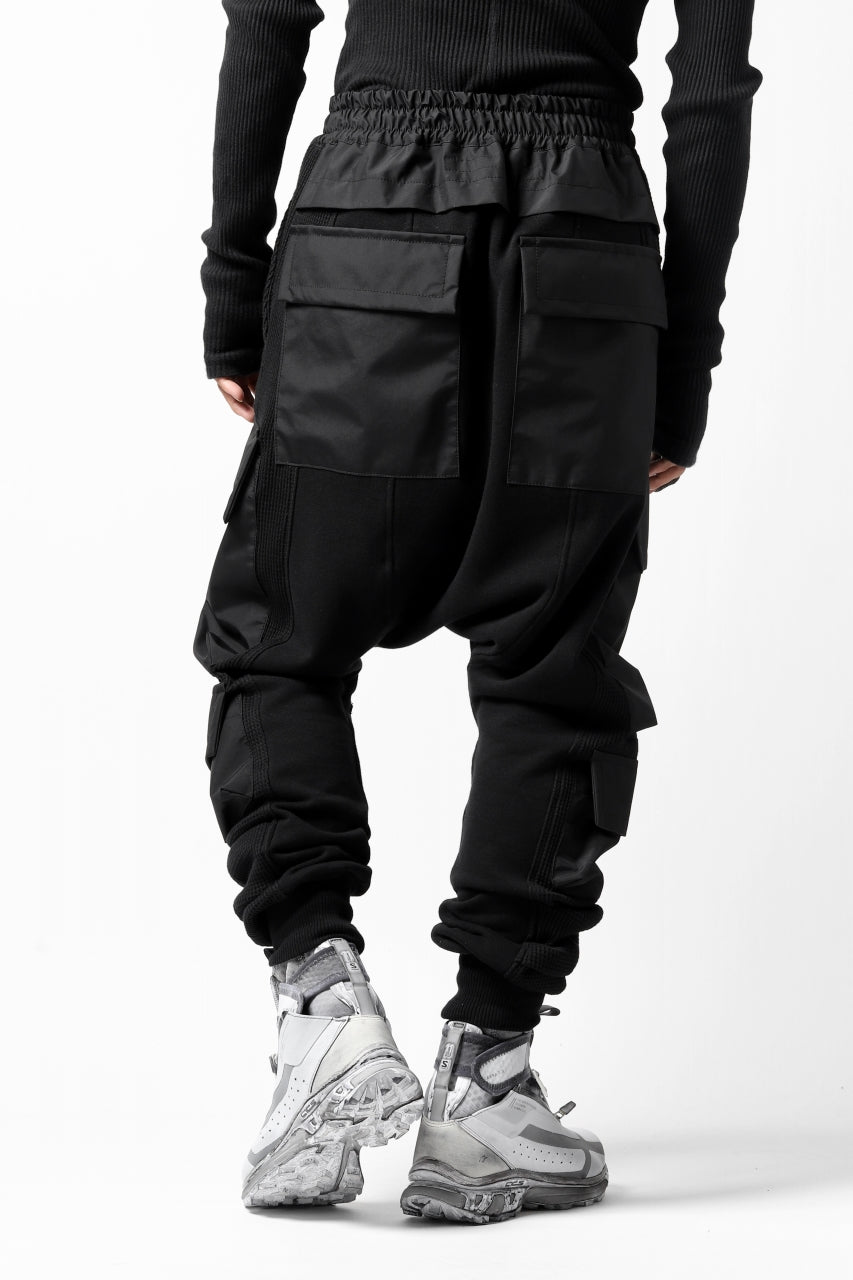 Load image into Gallery viewer, A.F ARTEFACT MILITARY SAROUEL PANTS / KNIT COMBI (BLACK)