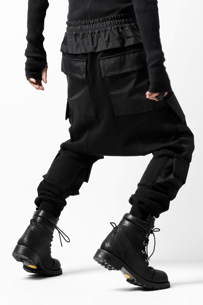 Load image into Gallery viewer, A.F ARTEFACT MILITARY SAROUEL PANTS / KNIT COMBI (BLACK)