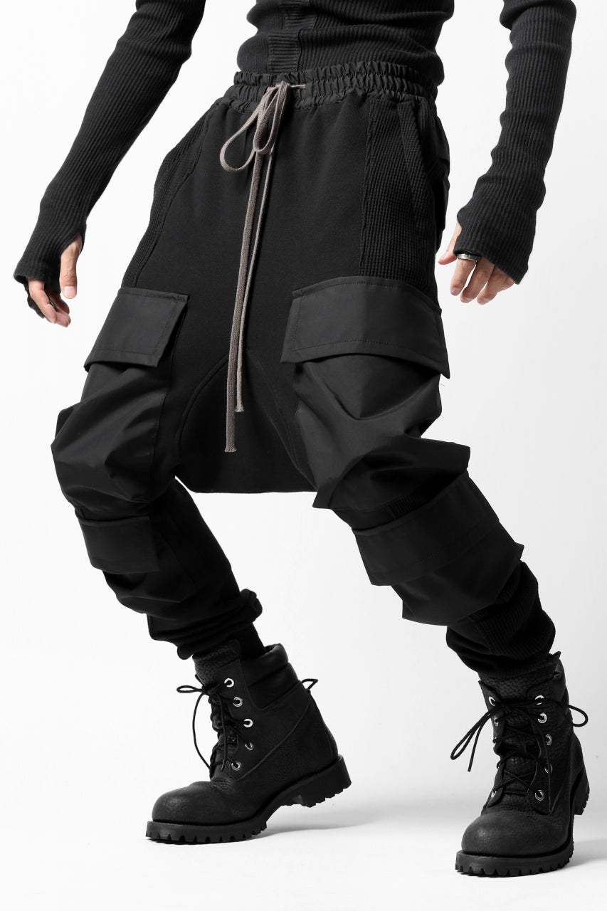 Load image into Gallery viewer, A.F ARTEFACT MILITARY SAROUEL PANTS / KNIT COMBI (BLACK)