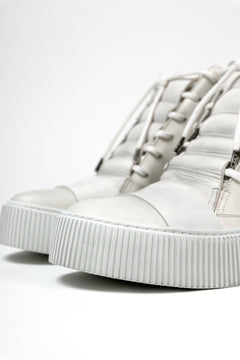 画像をギャラリービューアに読み込む, BORIS BIDJAN SABERI COW LEATHER MID CUT SNEAKER / WASHED &amp; HAND TREATED &quot;BAMBA1.1-SIN&quot; (LIGHT GREY)