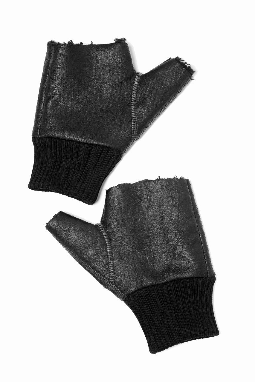 Load image into Gallery viewer, thomkrom FINGER OUT GLOVES / OVERLOCK &amp; RIB (BLACK)