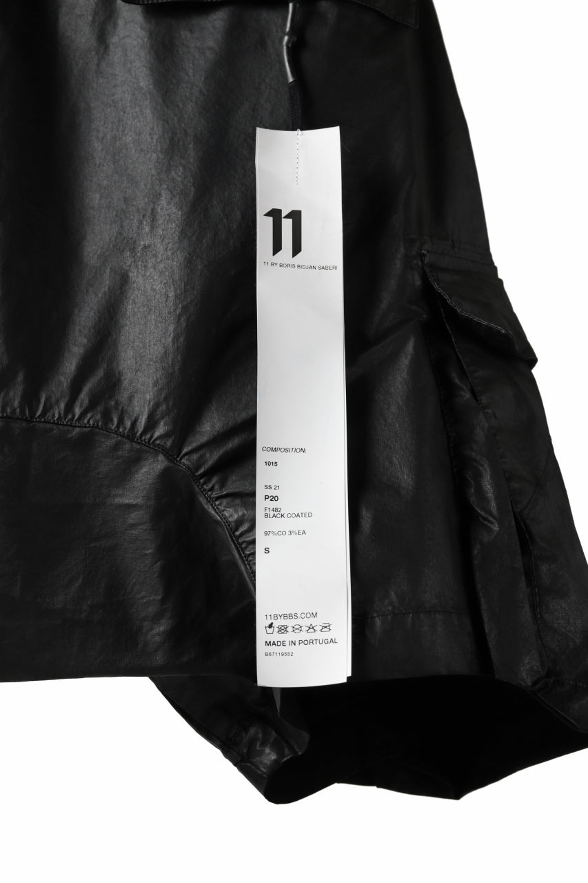 Load image into Gallery viewer, 11 BY BORIS BIDJAN SABERI CARGO POCKET SHORTS &quot;P20-F1482&quot; (STRETCH COTTON / BLACK COATED)