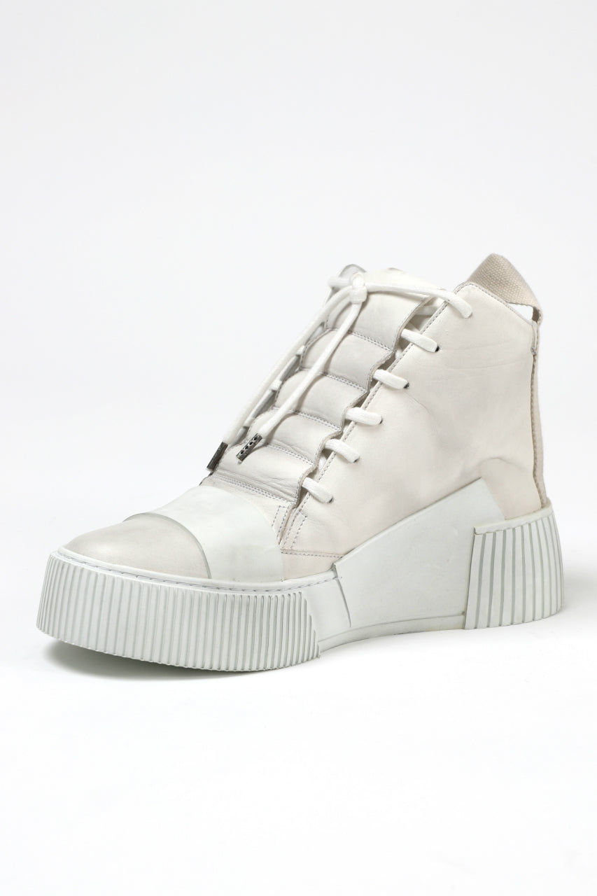 画像をギャラリービューアに読み込む, BORIS BIDJAN SABERI COW LEATHER MID CUT SNEAKER / WASHED &amp; HAND TREATED &quot;BAMBA1.1-SIN&quot; (LIGHT GREY)