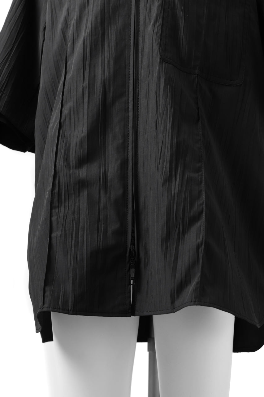 Y's.... WRINKLE TEXTURE LAYERED H/S SHIRT (BLACK)