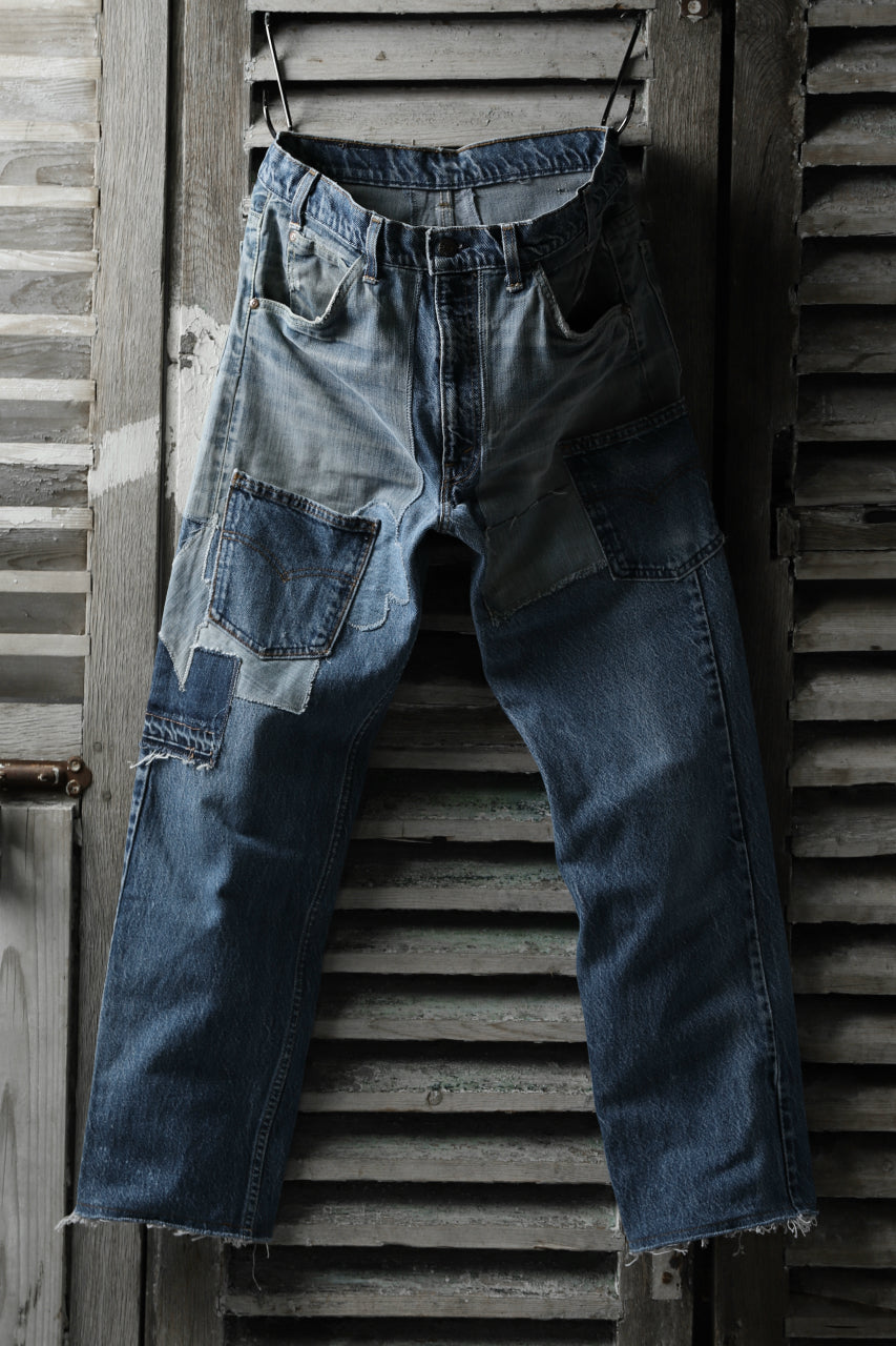 画像をギャラリービューアに読み込む, CHANGES VINTAGE REMAKE DENIM STRAIGHT PANTS / RARE DENIM (INDIGO #A)