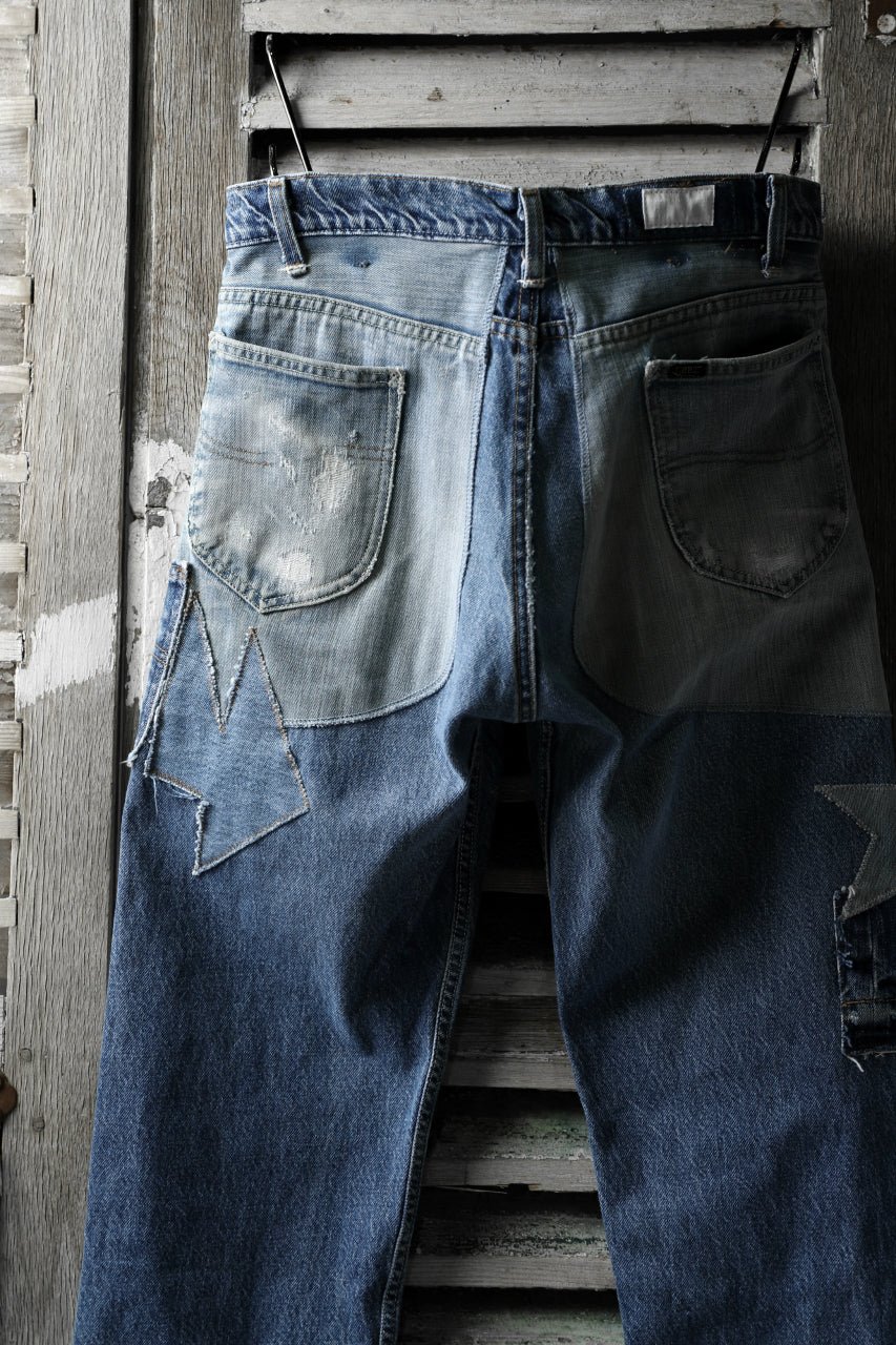 画像をギャラリービューアに読み込む, CHANGES VINTAGE REMAKE DENIM STRAIGHT PANTS / RARE DENIM (INDIGO #A)