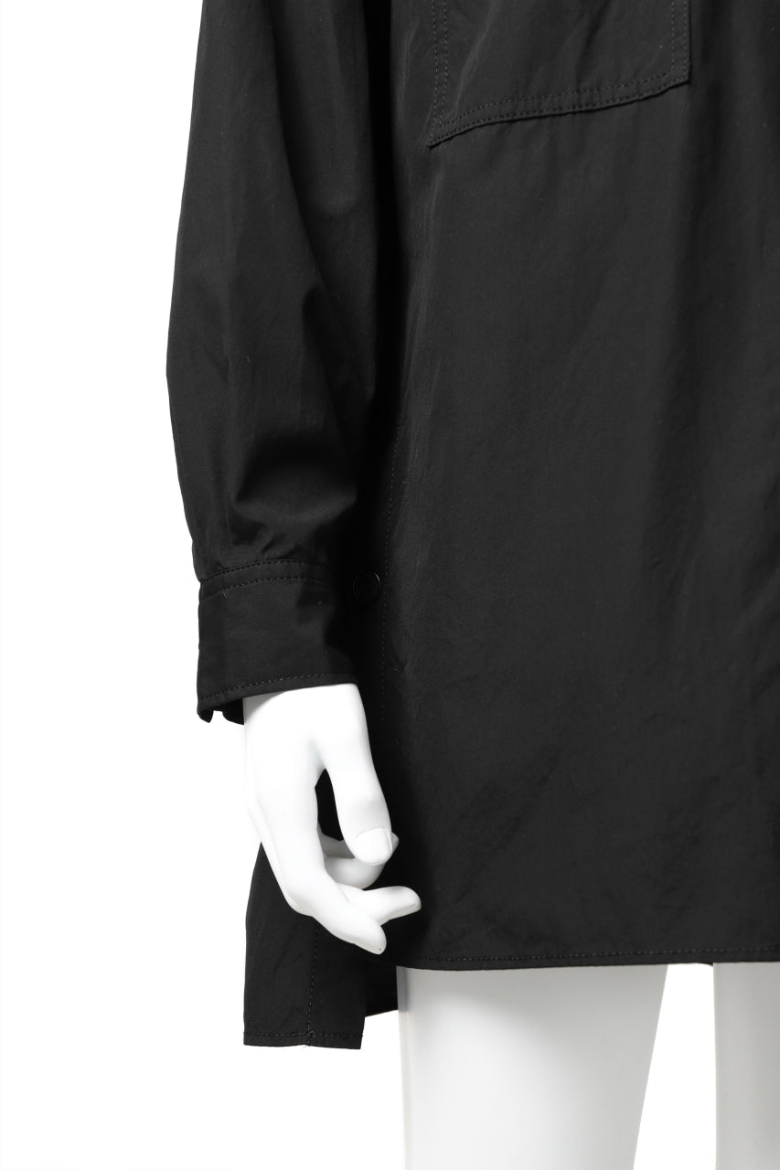 Y's LOOSEY WORK SHIRT / AIR-TUMBLED COTTON (BLACK)
