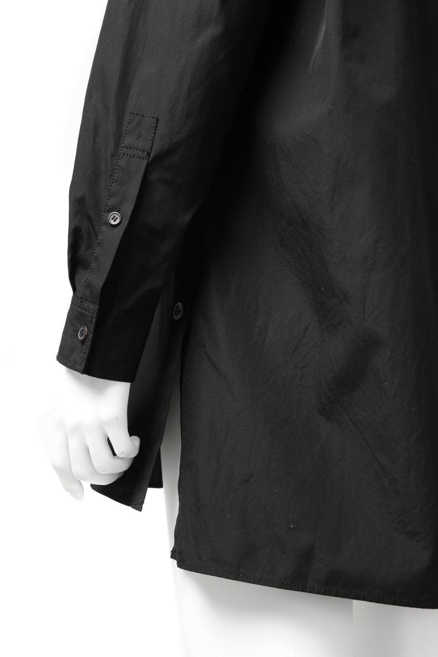 Y's LOOSEY WORK SHIRT / AIR-TUMBLED COTTON (BLACK)