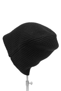 Load image into Gallery viewer, RUNDHOLZ DIP BEANIE CAP / RIB WOOL KNITTED (BLACK)