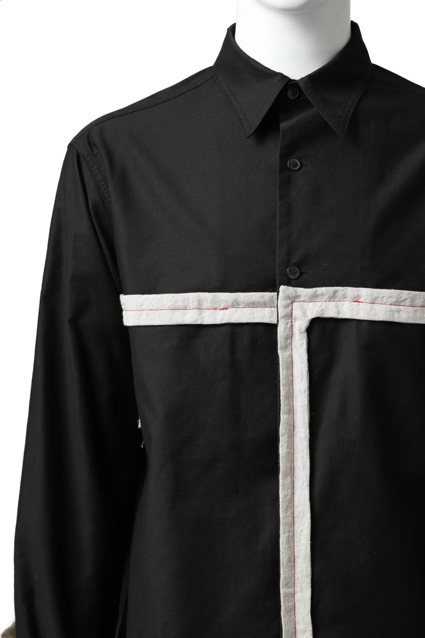 Load image into Gallery viewer, Y&#39;s BANG ON! No.139 TAPE FLAP PK SHIRT / C/THREAD THICKNESS (BLACK)
