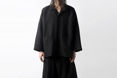 Load image into Gallery viewer, KAZUYUKI KUMAGAI Relax Short Shirt Jacket / Strong Twist C/Li Ox (BLACK)