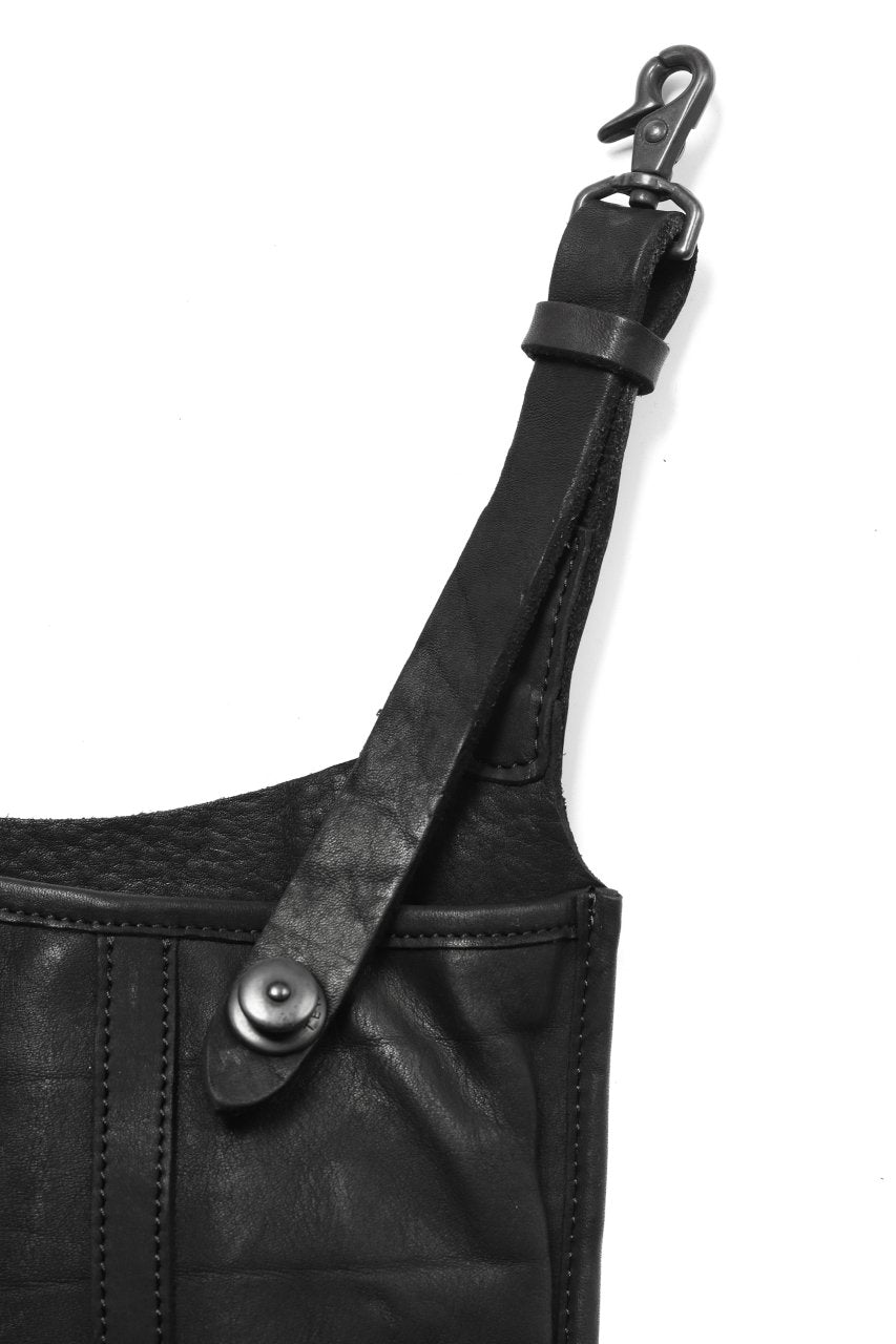 ISAMU KATAYAMA BACKLASH WAIST-HANG BAG / DOUBLE SHOULDER OBJECT DYED (BLACK)