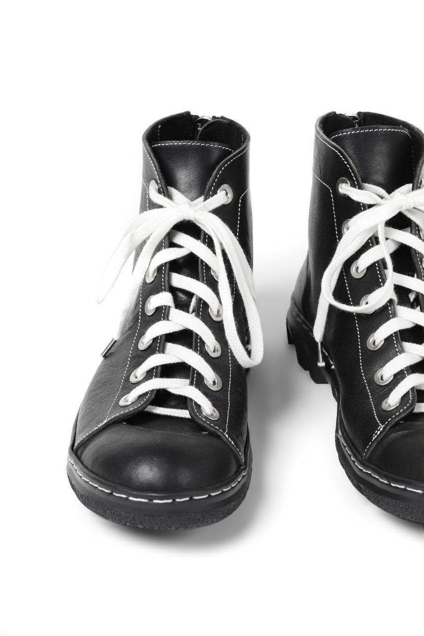 Load image into Gallery viewer, Portaille &quot;one make&quot; Lace Up Back Zip VB Shoes (JAPAN Vachetta Leather / BLACK)