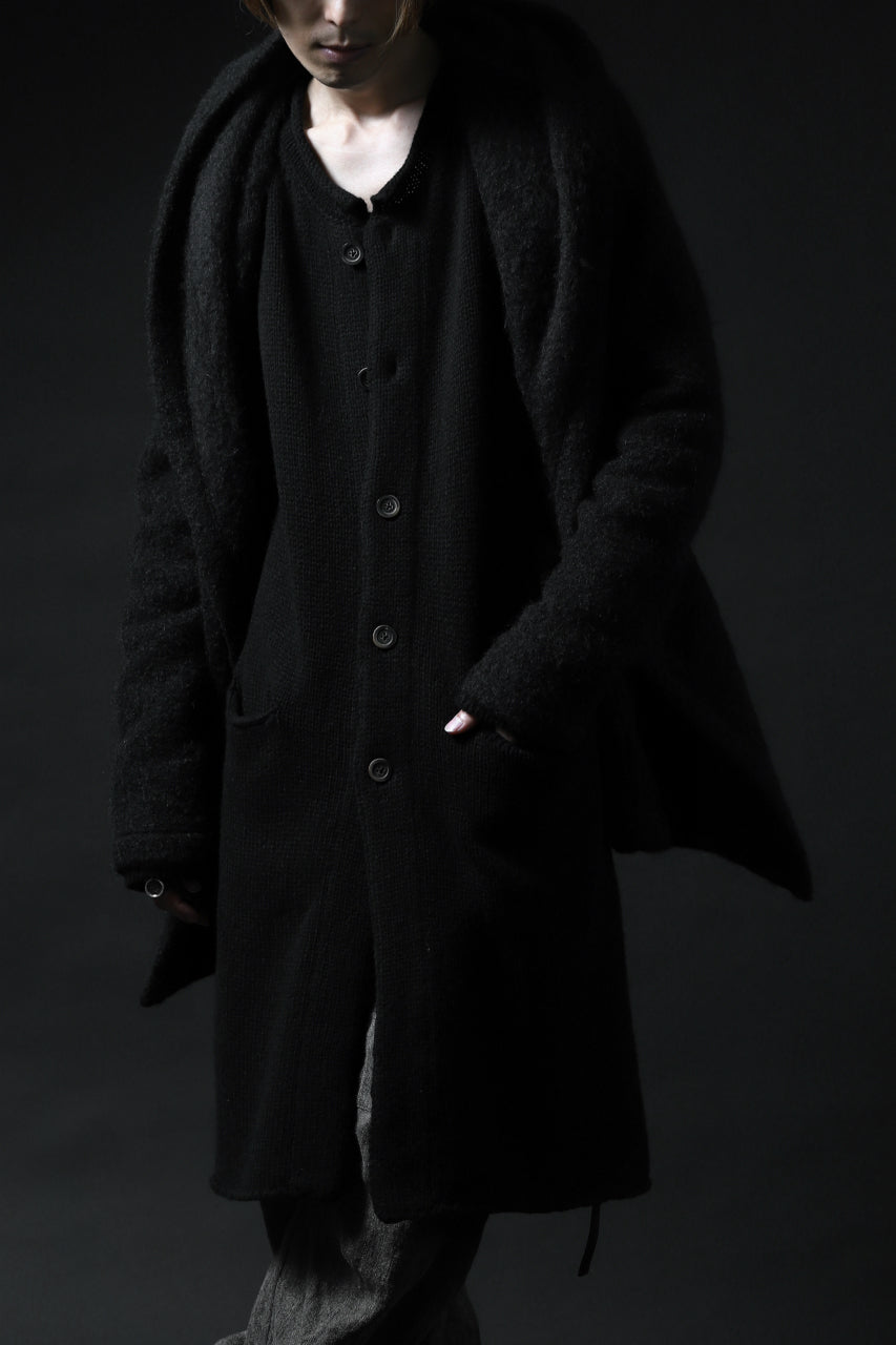 画像をギャラリービューアに読み込む, forme d&#39;expression exclusive Hooded Cardigan Short-Coat (Black)