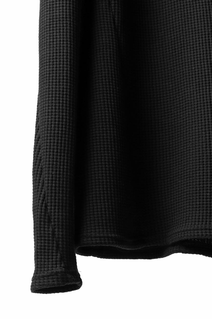 A.F ARTEFACT exclusive HIGH NECK WRAP TOPS / WAFFLE JERSEY (BLACK)