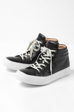 incarnation HIGHTOP SNEAKER / HORSE LEATHER HAND-DYED (BLACK x WHITE)