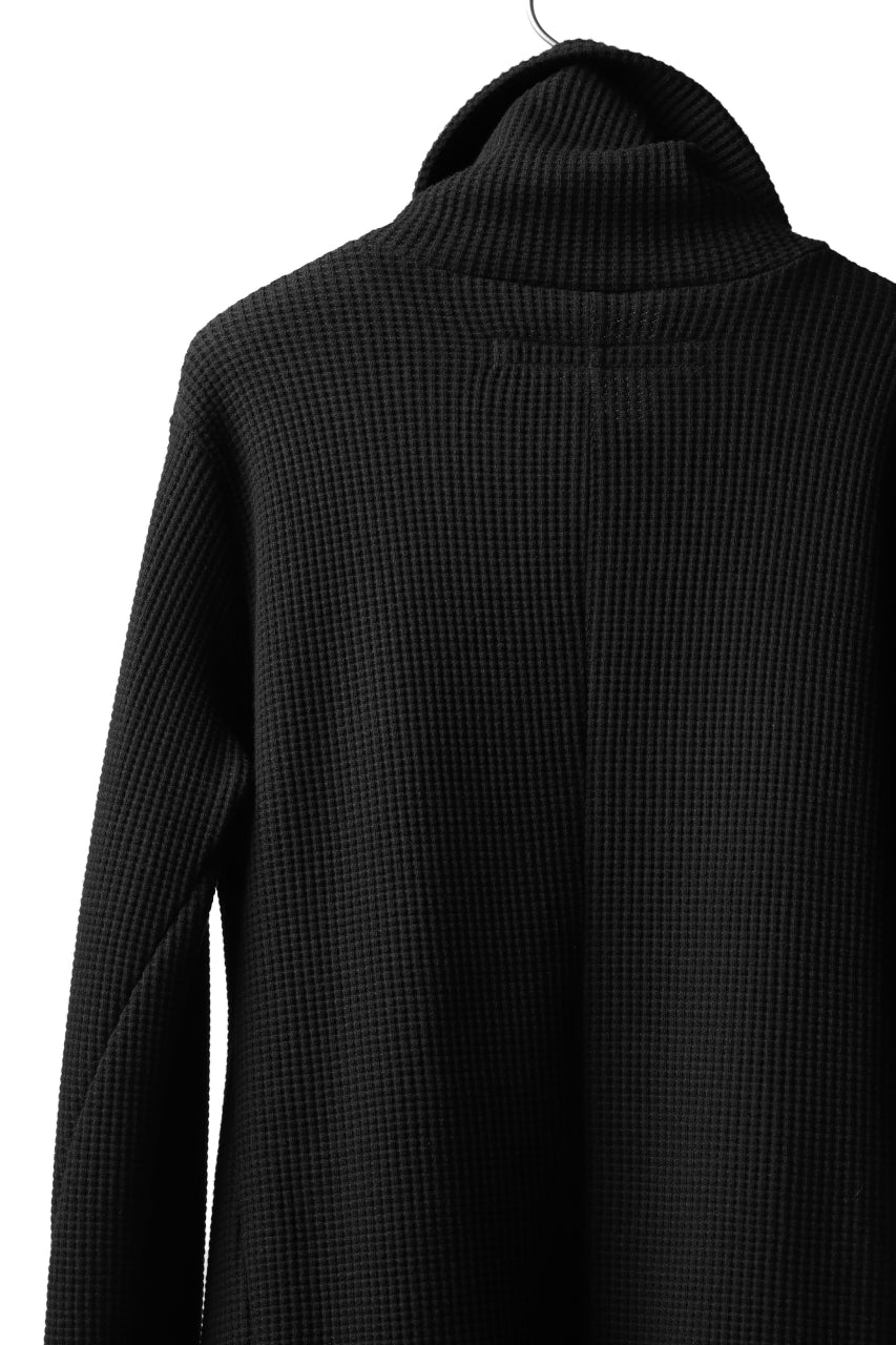 Load image into Gallery viewer, A.F ARTEFACT exclusive HIGH NECK WRAP TOPS / WAFFLE JERSEY (BLACK)