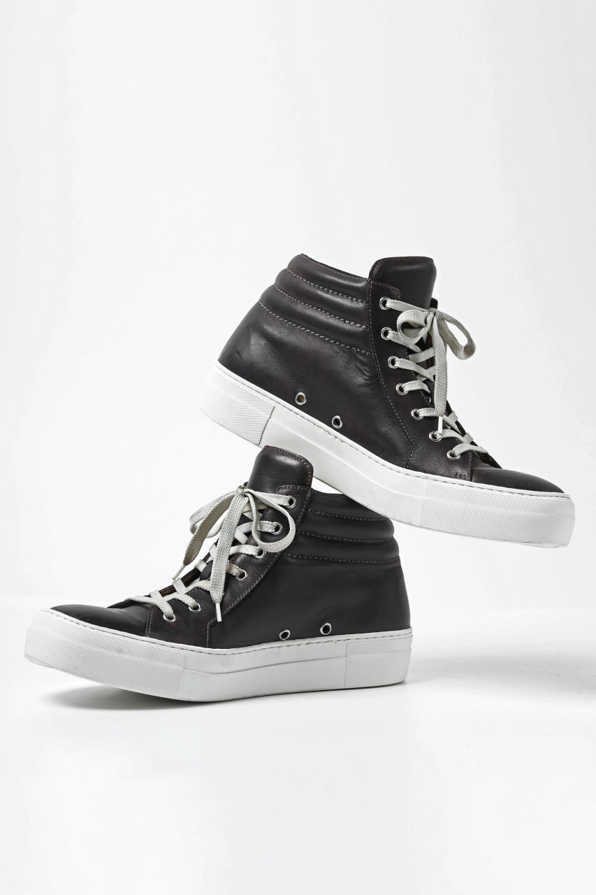 incarnation HIGH TOP SNEAKER / HORSE LEATHER HAND DYED (BLACK x WHITE)