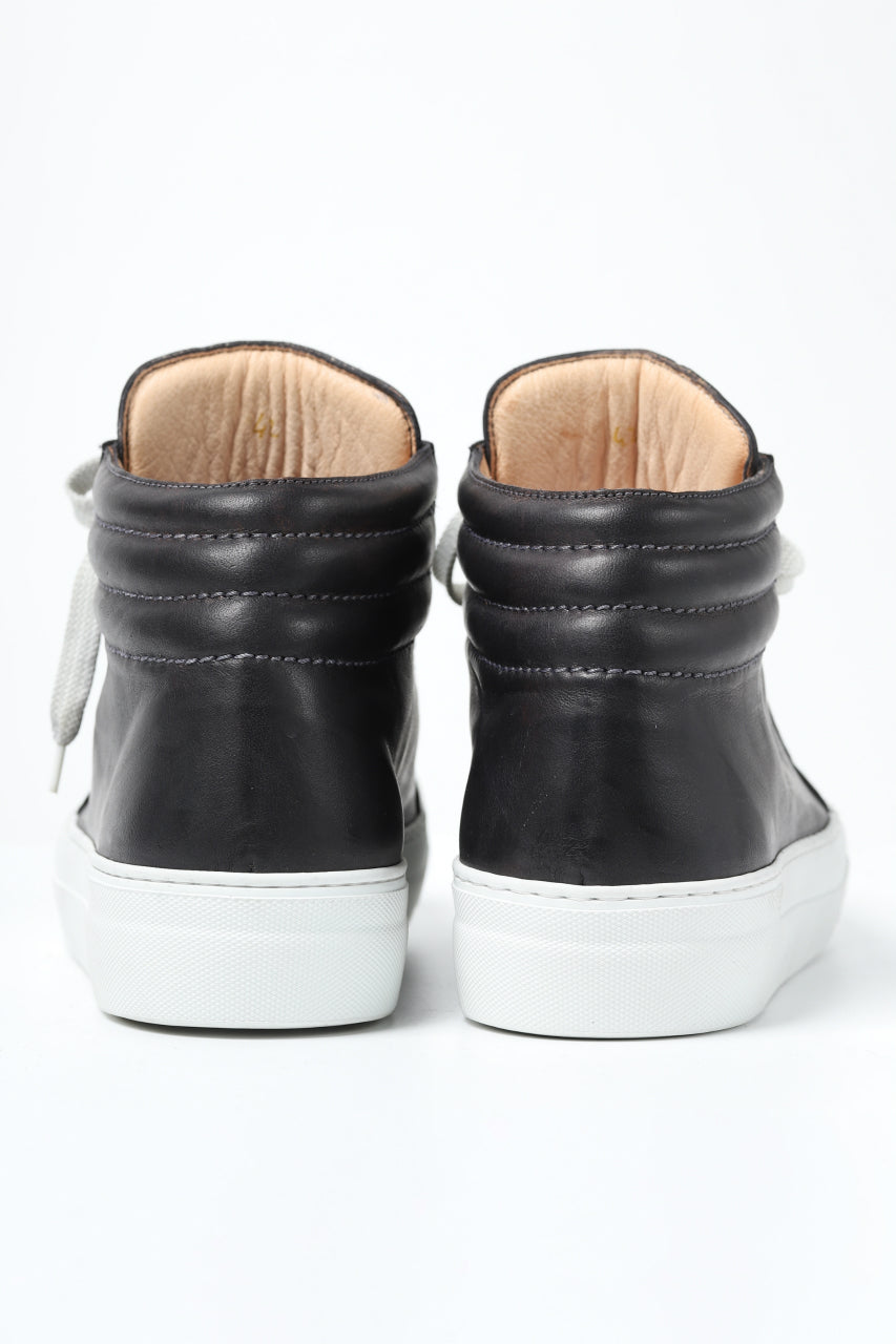 incarnation HIGH TOP SNEAKER / HORSE LEATHER HAND DYED (BLACK x WHITE)