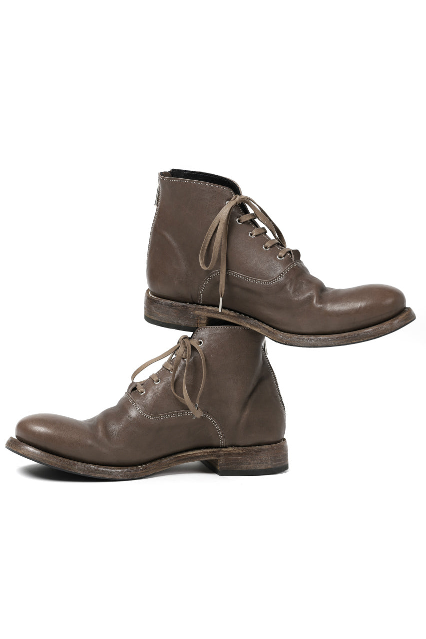 Portaille "one make" Lace Up Back Zip Boots (Soft Tanned Horse Leather / TAUPE)