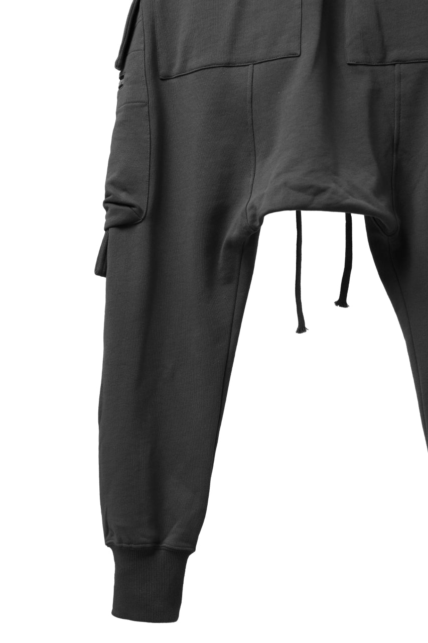 A.F ARTEFACT ZIPPER SARROUEL CARGO PANTS / COTTON SWEAT (GREY)