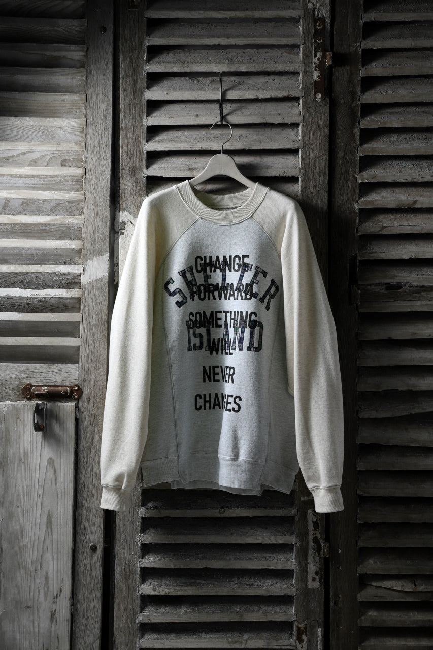 CHANGES VINTAGE REMAKE RAGLAN-DOLMAN SLEEVE SWEAT SHIRT (GREY x BEIGE)