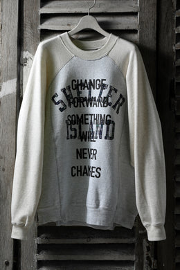 CHANGES VINTAGE REMAKE RAGLAN-DOLMAN SLEEVE SWEAT SHIRT (GREY x BEIGE)