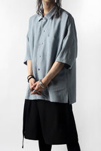 画像をギャラリービューアに読み込む, KAZUYUKI KUMAGAI Drop Shoulder Open Collar SS Shirt / Rayon Linen Tumbler (LIGHT BLUE)