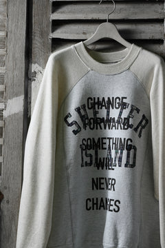 画像をギャラリービューアに読み込む, CHANGES VINTAGE REMAKE RAGLAN-DOLMAN SLEEVE SWEAT SHIRT (GREY x BEIGE)