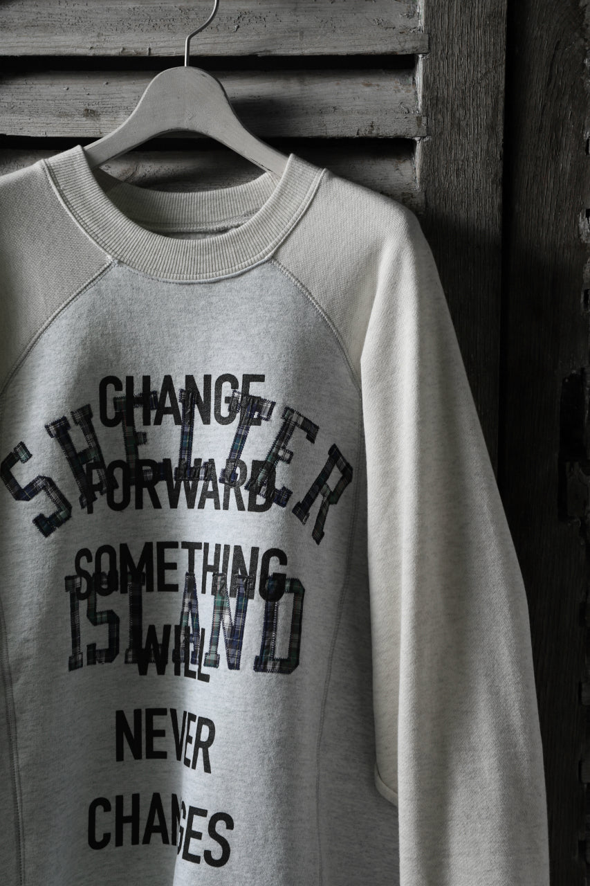 CHANGES VINTAGE REMAKE RAGLAN-DOLMAN SLEEVE SWEAT SHIRT (GREY x BEIGE)