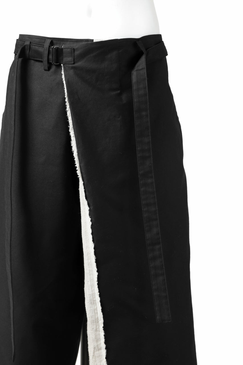Load image into Gallery viewer, Y&#39;s BANG ON! No.149 WRAP CROPPED PANTS / CO TWILL + LI (BLACK)