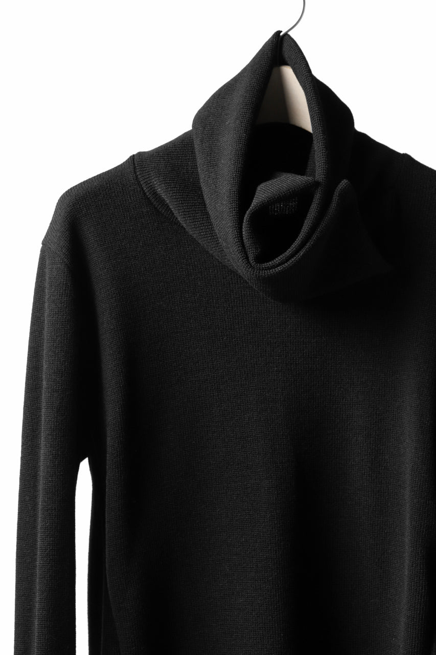 Load image into Gallery viewer, A.F ARTEFACT exclusive HIGH NECK WRAP TOPS / EXLANWOOL® (BLACK)