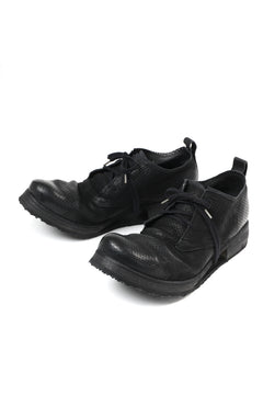 画像をギャラリービューアに読み込む, BORIS BIDJAN SABERI HORSE PUNCHING LEATHER DERBY SHOES / WASHED &amp; HAND-TREATED &quot;SHOE1-SIN&quot; (BLACK)