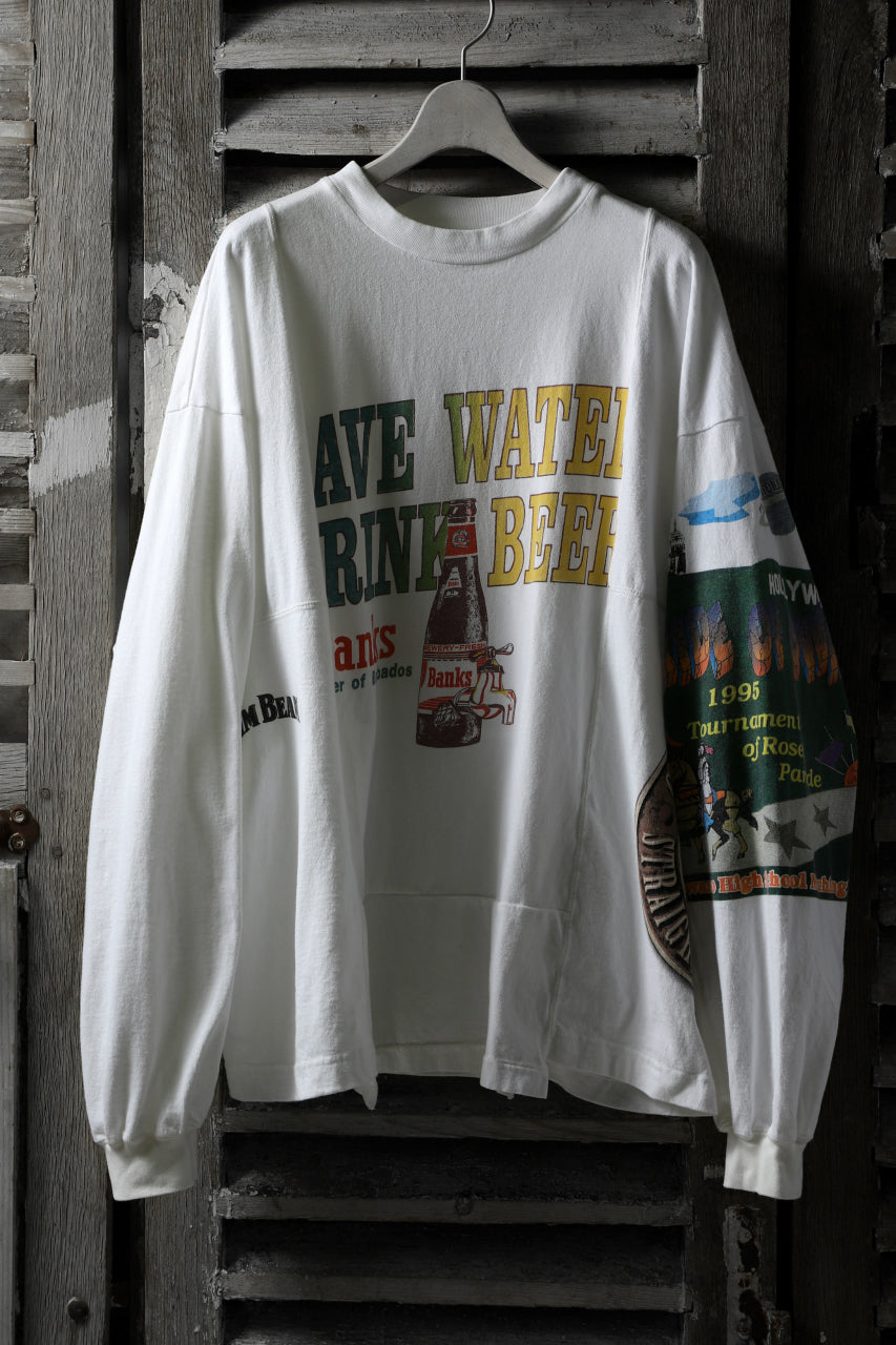 CHANGES VINTAGE REMAKE QUARTET PANEL LONG SLEEVE TEE (MULTI WHITE #beer)