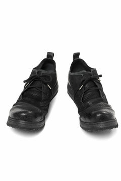 画像をギャラリービューアに読み込む, BORIS BIDJAN SABERI HORSE PUNCHING LEATHER DERBY SHOES / WASHED &amp; HAND-TREATED &quot;SHOE1-SIN&quot; (BLACK)