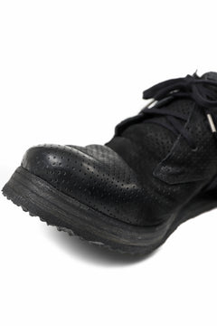 画像をギャラリービューアに読み込む, BORIS BIDJAN SABERI HORSE PUNCHING LEATHER DERBY SHOES / WASHED &amp; HAND-TREATED &quot;SHOE1-SIN&quot; (BLACK)