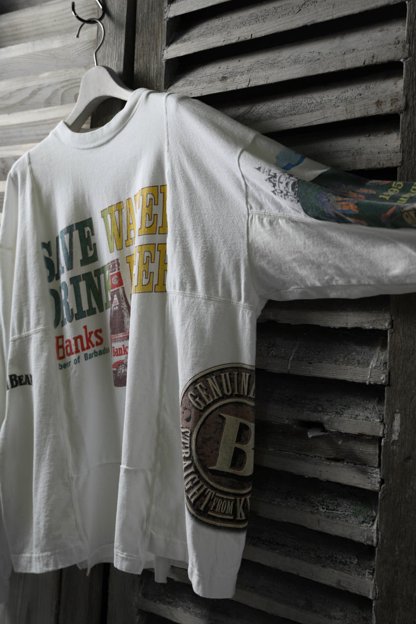 画像をギャラリービューアに読み込む, CHANGES VINTAGE REMAKE QUARTET PANEL LONG SLEEVE TEE (MULTI WHITE #beer)