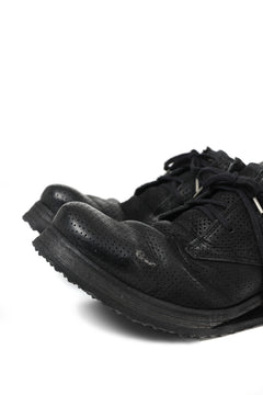 画像をギャラリービューアに読み込む, BORIS BIDJAN SABERI HORSE PUNCHING LEATHER DERBY SHOES / WASHED &amp; HAND-TREATED &quot;SHOE1-SIN&quot; (BLACK)