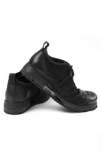 画像をギャラリービューアに読み込む, BORIS BIDJAN SABERI HORSE PUNCHING LEATHER DERBY SHOES / WASHED &amp; HAND-TREATED &quot;SHOE1-SIN&quot; (BLACK)