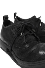 画像をギャラリービューアに読み込む, BORIS BIDJAN SABERI HORSE PUNCHING LEATHER DERBY SHOES / WASHED &amp; HAND-TREATED &quot;SHOE1-SIN&quot; (BLACK)