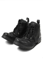 画像をギャラリービューアに読み込む, BORIS BIDJAN SABERI HORSE PUNCHING LEATHER LACE UP MIDDLE BOOTS / WASHED &amp; HAND-TREATED &quot;BOOTS4-SIN&quot; (BLACK)