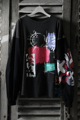 CHANGES VINTAGE REMAKE QUARTET PANEL LONG SLEEVE TEE (MULTI BLACK #B)