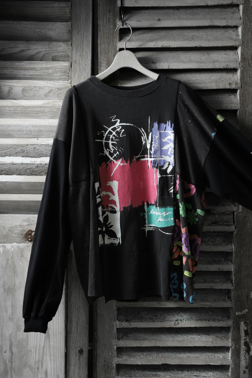 CHANGES VINTAGE REMAKE QUARTET PANEL LONG SLEEVE TEE (MULTI BLACK #B)